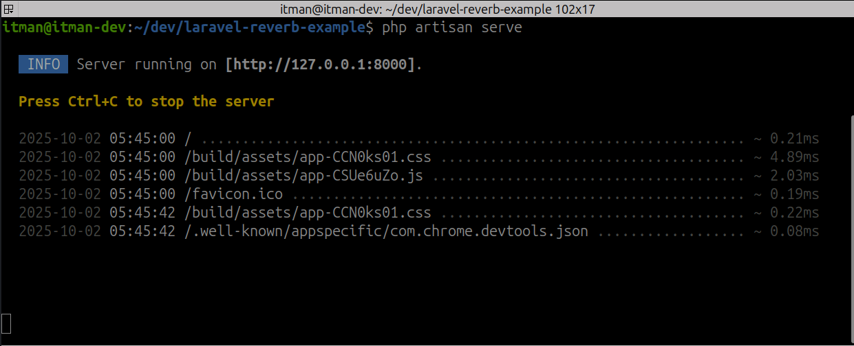 اجرای پروژه لاراول serve